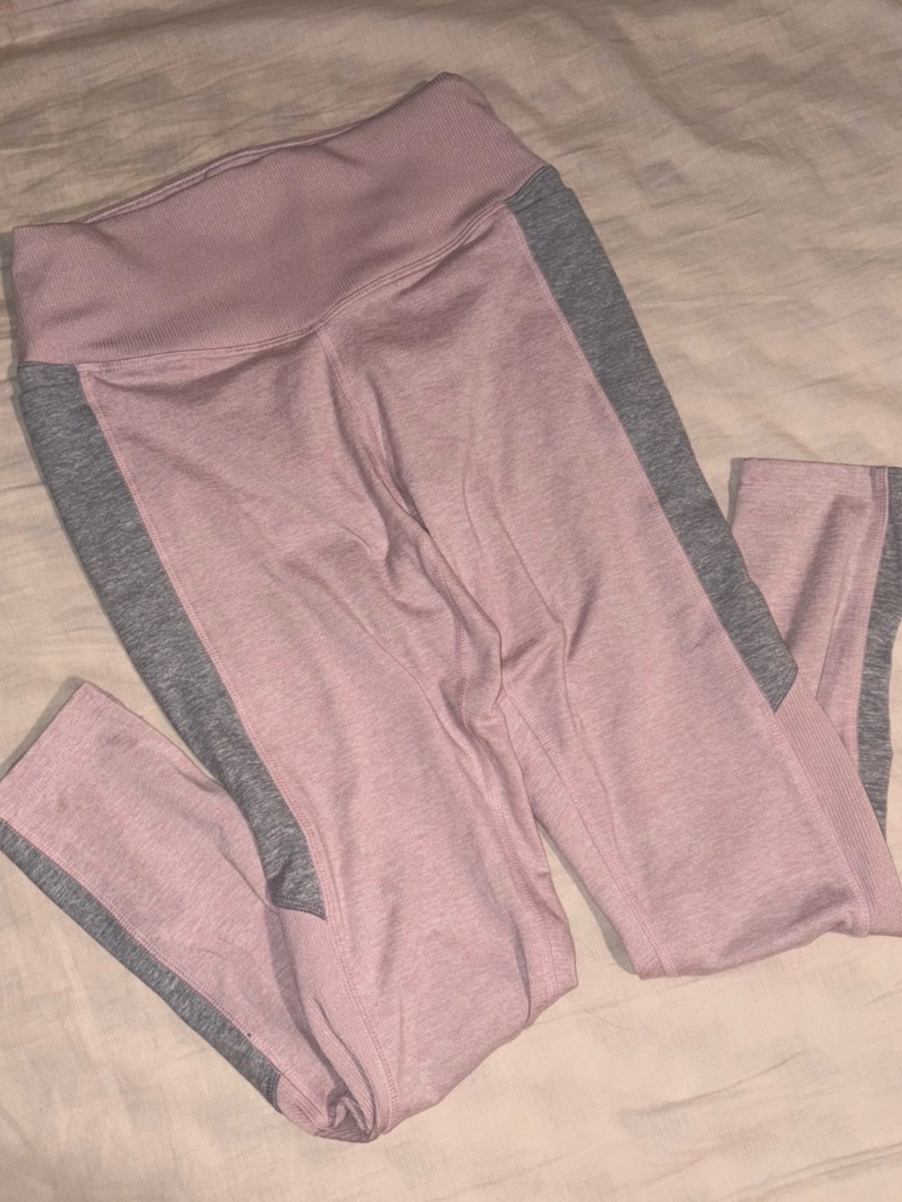 PINK Victoria's Secret Pink and Gray Side-Panel Leggings
